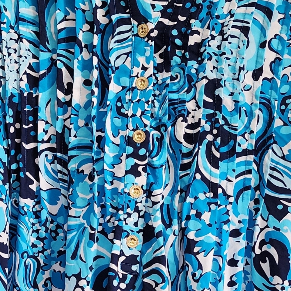 Lilly Pulitzer Chilly Lilly Seana Tunic VNeck DRESS • Mermaidzing • LSleeve • L - Picture 4 of 12